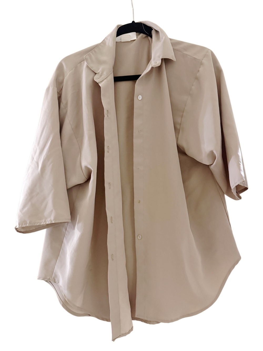 Vintage Anne’s lightweight brown loose lightweight 3/4 sleeve shirt Button-Up